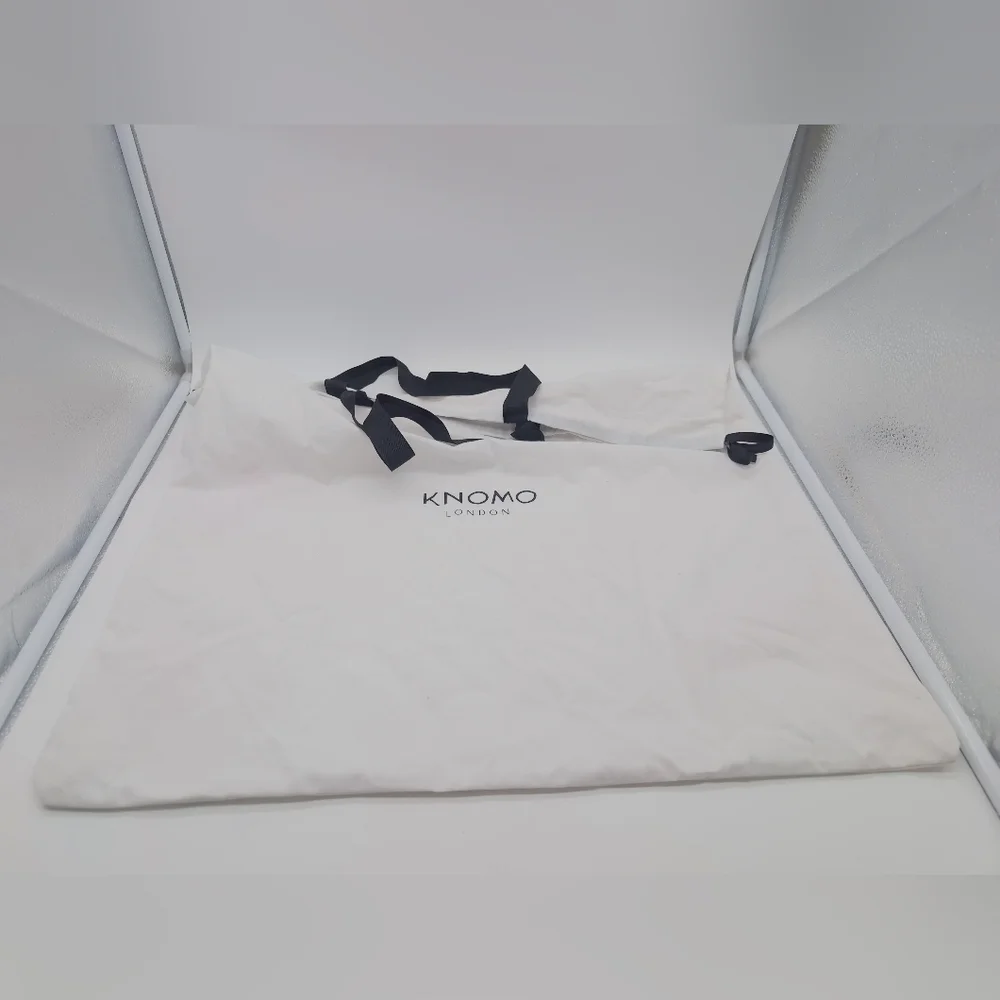 KNOMO London White Protective Dust Bag with Black Ribbon 21x21